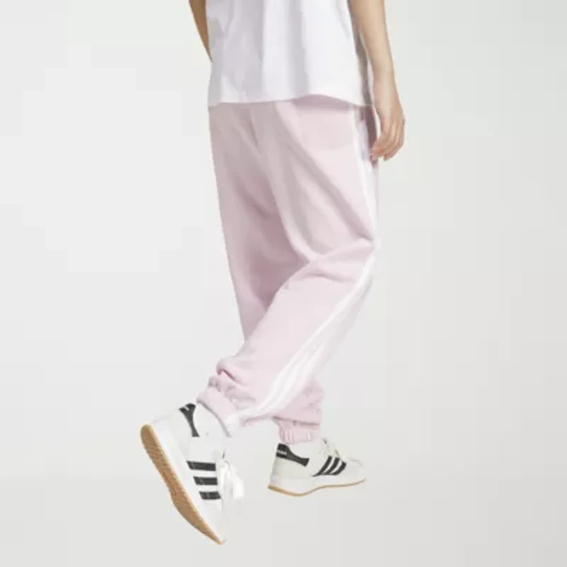 adidas Womens Straight Mid Rise Loose Fit Fleece Active Jogger Pant