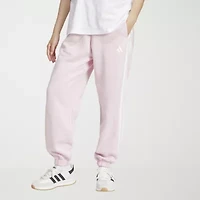 adidas Womens Straight Mid Rise Loose Fit Fleece Active Jogger Pant
