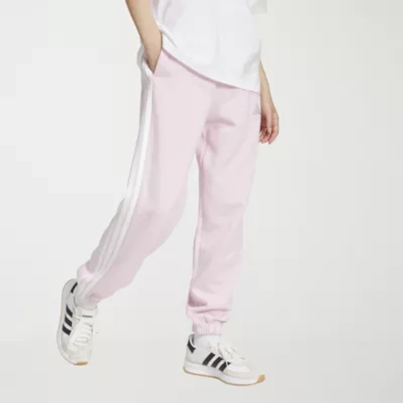 adidas Womens Straight Mid Rise Loose Fit Fleece Active Jogger Pant
