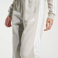 adidas Womens Straight Mid Rise Loose Fit Fleece Active Jogger Pant