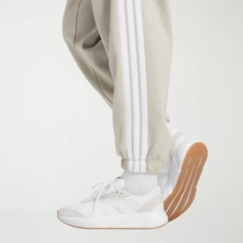 adidas Womens Straight Mid Rise Loose Fit Fleece Active Jogger Pant