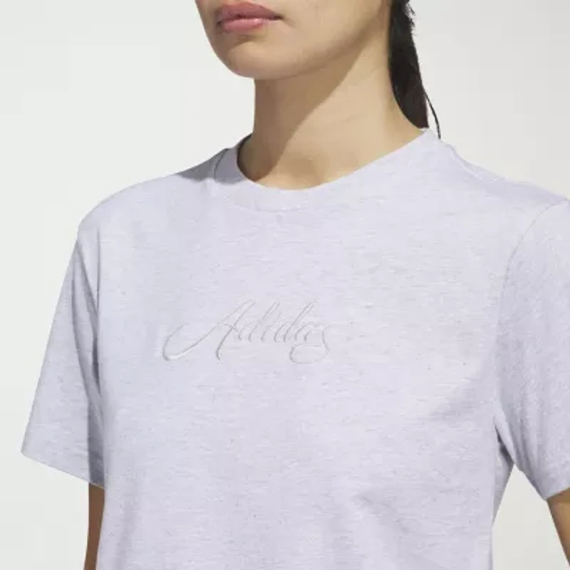 adidas Womens Crew Neck Short Sleeve Active T-Shirt