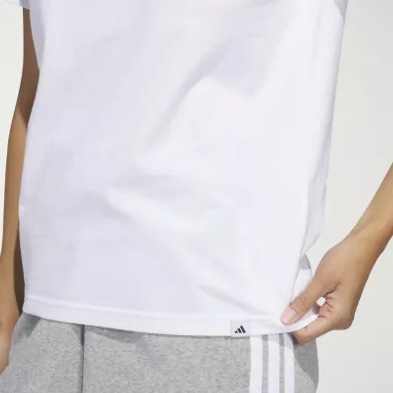adidas Womens Crew Neck Short Sleeve Active T-Shirt