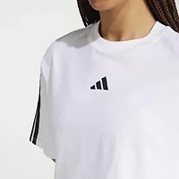 adidas Womens Crew Neck Short Sleeve Active Crop Top