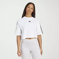 adidas Womens Crew Neck Short Sleeve Active Crop Top