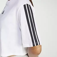 adidas Womens Crew Neck Short Sleeve Active Crop Top
