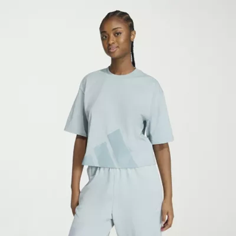 adidas Womens Crew Neck Short Sleeve Active T-Shirt