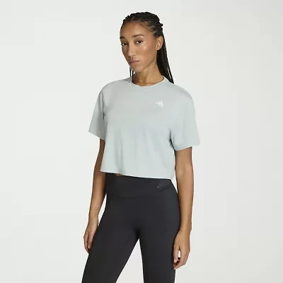 adidas Womens Crew Neck Short Sleeve Active Crop Top