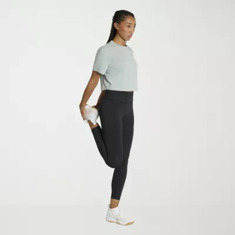 adidas Womens Crew Neck Short Sleeve Active Crop Top