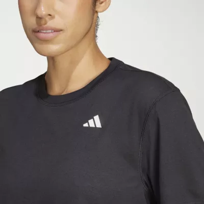 adidas Womens Crew Neck Short Sleeve Active Crop Top
