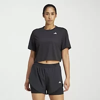 adidas Womens Crew Neck Short Sleeve Active Crop Top