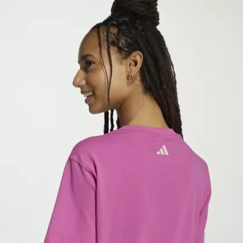 adidas Womens Farm Rio Crew Neck Short Sleeve Active T-Shirt