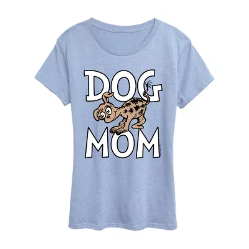 Dog Mom Womens Crew Neck Short Sleeve Classic Fit Dr. Seuss Graphic T-Shirt