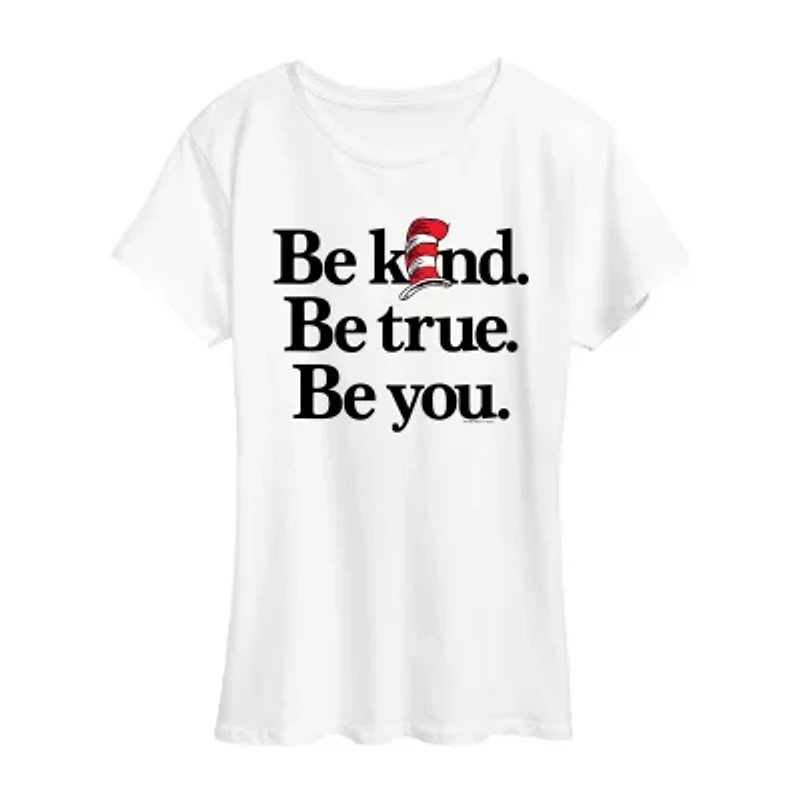 Cat The Hat Be You Womens Crew Neck Short Sleeve Classic Fit Dr. Seuss Graphic T-Shirt