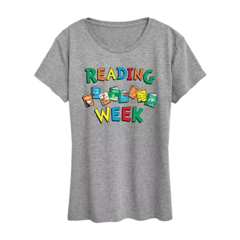 Reading Week Womens Crew Neck Short Sleeve Classic Fit Dr. Seuss Graphic T-Shirt