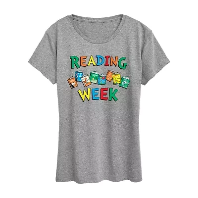 Reading Week Womens Crew Neck Short Sleeve Classic Fit Dr. Seuss Graphic T-Shirt