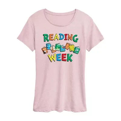 Reading Week Womens Crew Neck Short Sleeve Classic Fit Dr. Seuss Graphic T-Shirt