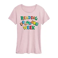 Reading Week Womens Crew Neck Short Sleeve Classic Fit Dr. Seuss Graphic T-Shirt