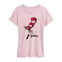 Cat The Street Womens Crew Neck Short Sleeve Classic Fit Dr. Seuss Graphic T-Shirt