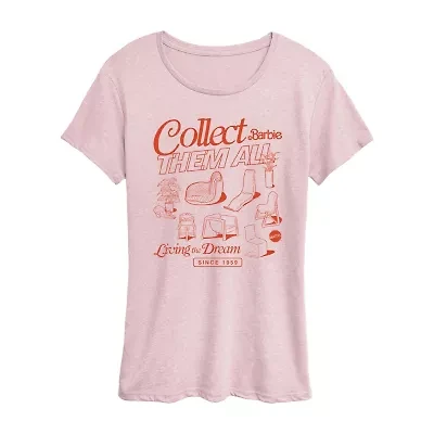 Barbie Furniture Womens Crew Neck Short Sleeve Classic Fit Graphic T-Shirt
