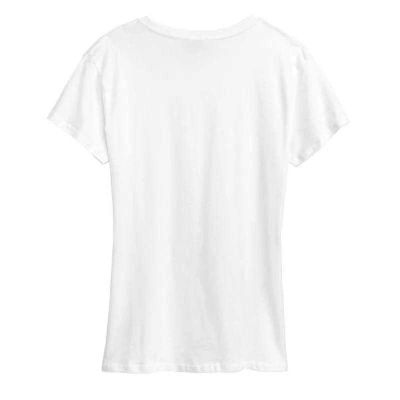 Charlie Face With Hearts Womens Crew Neck Short Sleeve Classic Fit Peanuts Graphic T-Shirt