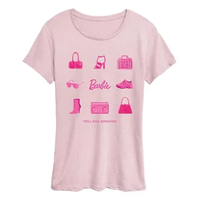 Grid Doll Sold Separately Womens Crew Neck Short Sleeve Classic Fit Barbie Graphic T-Shirt