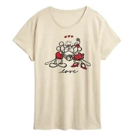 Minnie Love Sketch Womens Crew Neck Short Sleeve Classic Fit Mickey and Friends Graphic T-Shirt