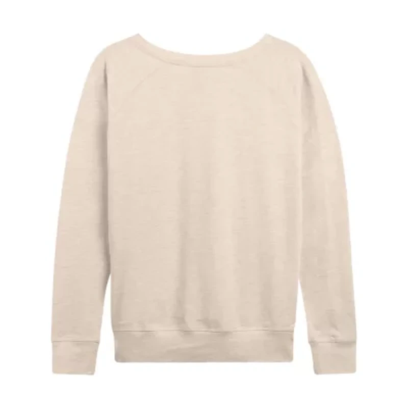 Woodstock Floral Heart Womens Boat Neck Long Sleeve Classic Fit Peanuts Graphic T-Shirt