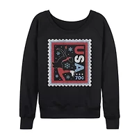 Figure Skater Stamp Womens Boat Neck Long Sleeve Classic Fit Graphic T-Shirt