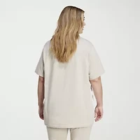 adidas Womens Plus Crew Neck Short Sleeve Active T-Shirt