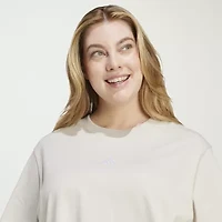 adidas Womens Plus Crew Neck Short Sleeve Active T-Shirt