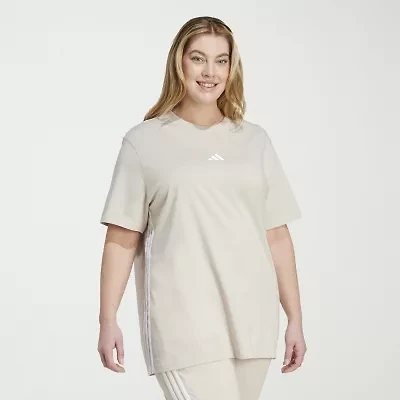 adidas Womens Plus Crew Neck Short Sleeve Active T-Shirt