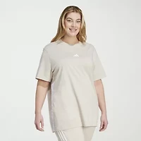 adidas Womens Plus Crew Neck Short Sleeve Active T-Shirt
