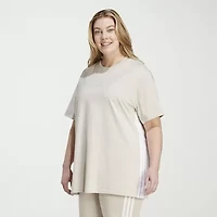 adidas Womens Plus Crew Neck Short Sleeve Active T-Shirt