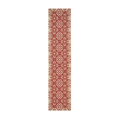 Safavieh Courtyard Collection Spots Oriental Indoor/Outdoor Runner Rug