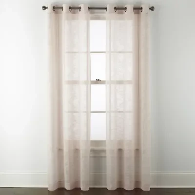 Regal Home Marley Textured Slub Grommet Top Sheer Set of 2 Curtain Panel