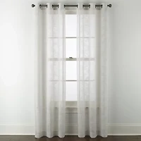 Regal Home Marley Textured Slub Grommet Top Sheer Set of 2 Curtain Panel