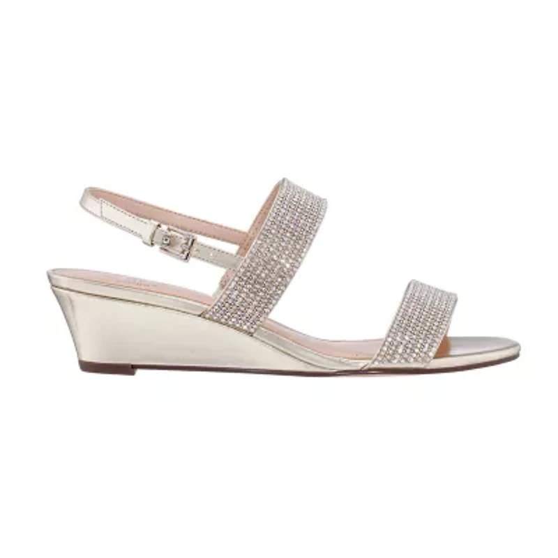I. Miller Freda Womens Open Toe Wedge Heel Pumps