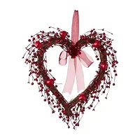 Glitzhome Heart Shaped Hearts & Berry Wreath