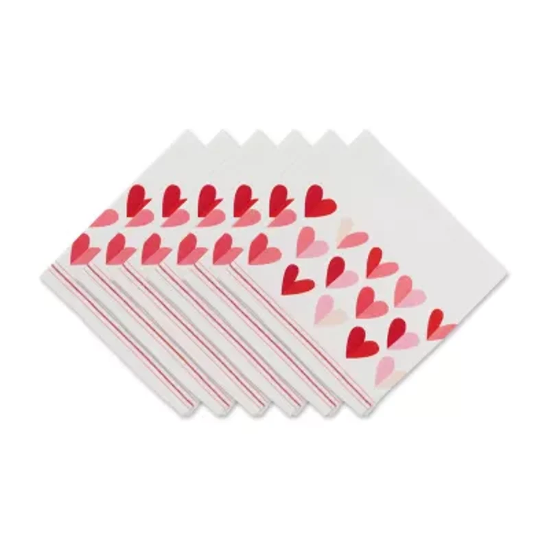 Design Imports Two Hearts Print 6-pc. Napkins