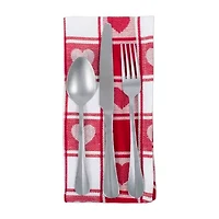 Design Imports Hearts Woven Check 6-pc. Napkins