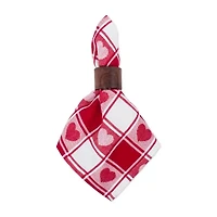Design Imports Hearts Woven Check 6-pc. Napkins