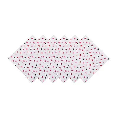 Design Imports Confetti Hearts Print 6-pc. Napkins