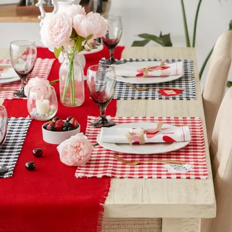 Design Imports Love & Xoxo Checkers Embellished 4-pc. Placemat