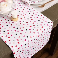 Design Imports Confetti Hearts Print Table Runner