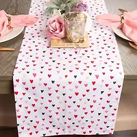 Design Imports Confetti Hearts Print Table Runner
