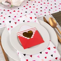 Design Imports Confetti Hearts Print Table Runner