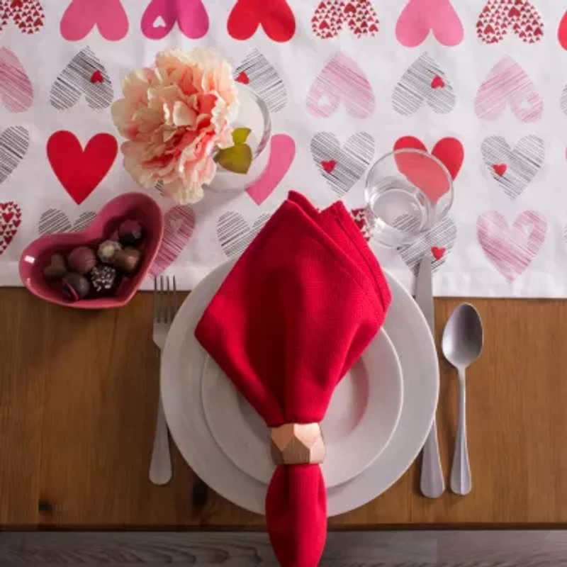 Design Imports Hearts Collage Print Table Runner