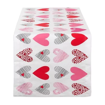 Design Imports Hearts Collage Print Table Runner