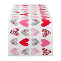 Design Imports Hearts Collage Print Table Runner